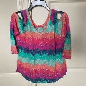 Colorful Shoulder Top